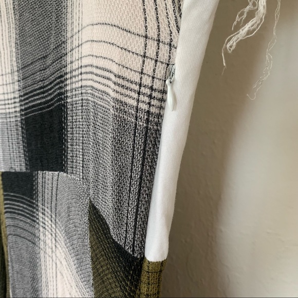 Zara Plaid Patchwork Handkerchief Hem Midi Dress - Picture 8 of 11